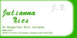 julianna nics business card